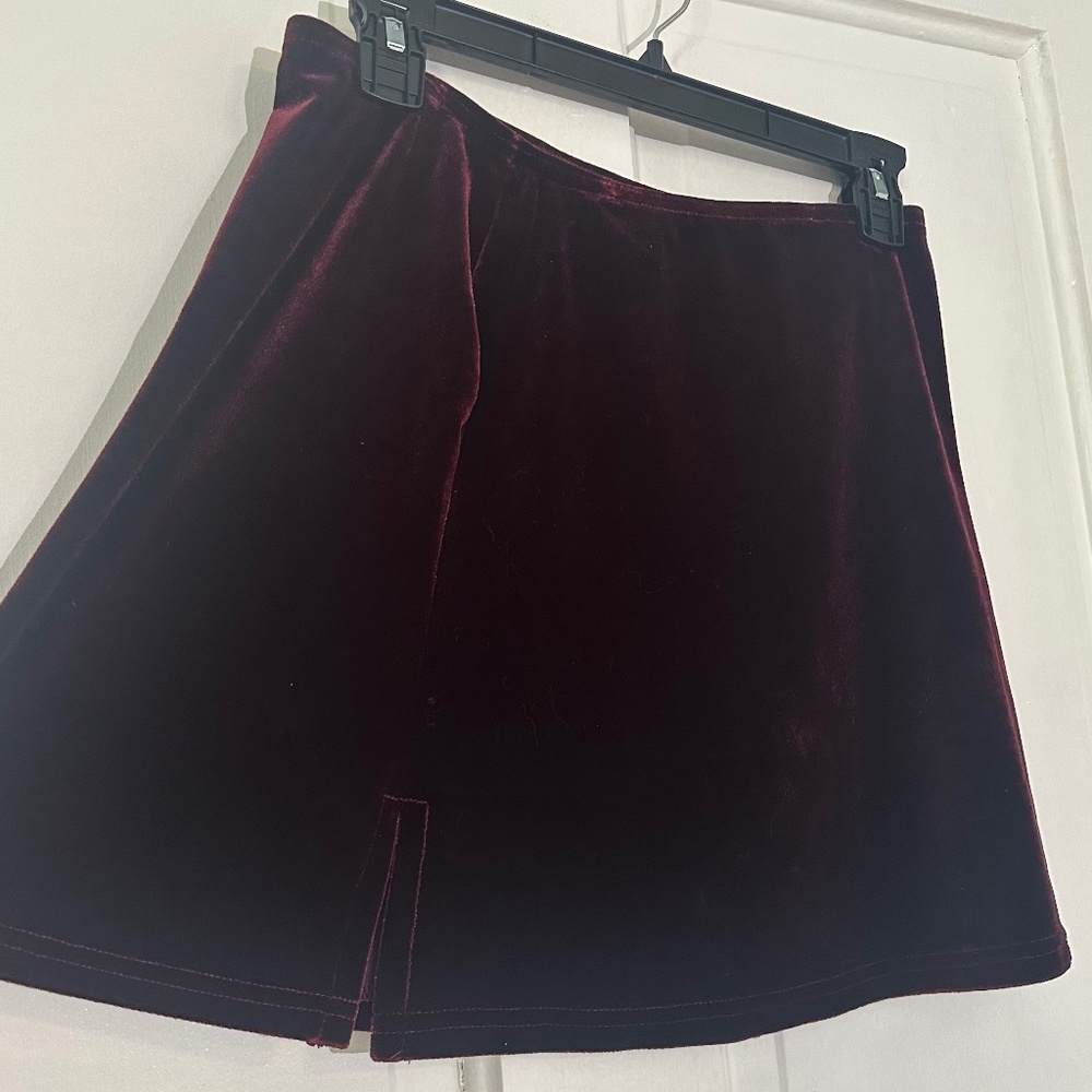 Rampage Velvet Burgundy mini skirt
